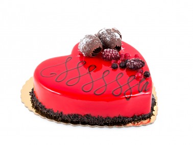 ERDBEEREN - SCHOKOLADE <br> HERZ Torte