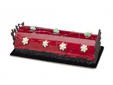 CHRISTMAS VANILLA Coulis STRAWBERRY Yule Log Cake